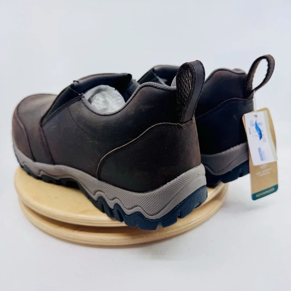 Duluth Trading Wild Boar Leather Mocs Shoes Men's 12 Wide Brown Slip Resistant